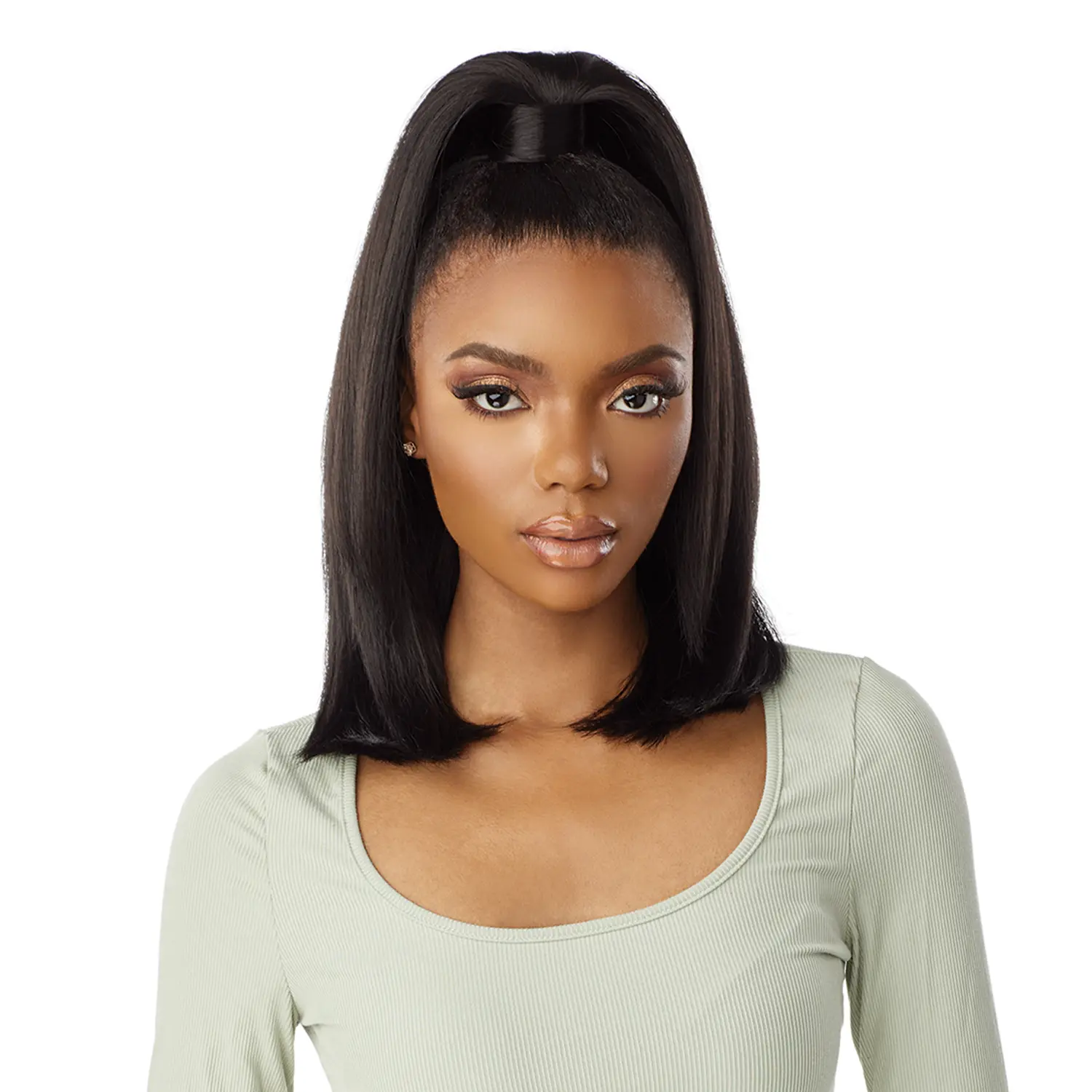 INSTANT UP & DOWN UD 19 Synthetic Half Wig & Wrap-Around Pre Styled Ponytail, 4-in-1 Straight DIY Extensions Kit, Heat-Safe Premium Synthetic Hair for All Year Long Ponytail Hairstyles, Synthetic Half Wigs, 4-In-1 Straight Style Kit