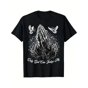 Ootd T Shirt Only God Can Judge Me Prayer Hands Chicano Tattoo Doves T-Shirt