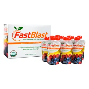 FastBlast Organic Smoothie Pouch 12 Pack | Fruit & Vegetable Smoothie | Plant Based Ready to Drink Smoothie | Vegan Smoothie Pouch | No Added Sugar | Healthy On the Go Smoothie Snack