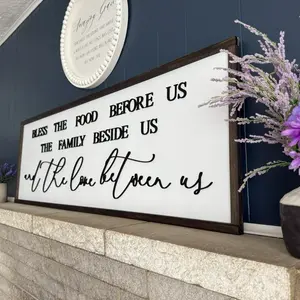 Bless the Food Before Us Kitchen Wall Frame – Handmade Decor