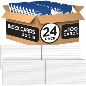 Bulk 3x5 Index Cards 2400 Flash Cards for Studying Note Cards 100 Per Pack 24 Pack 3X5