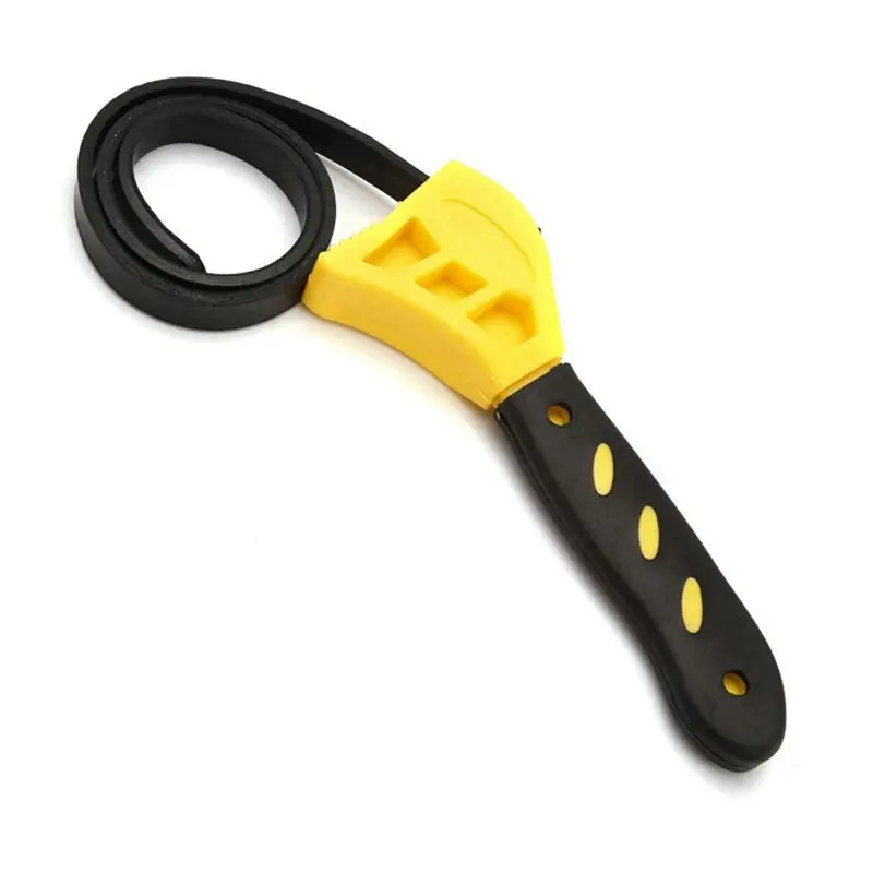 6-Inch Anti-Slip Multifunctional Adjustable Belt Wrench, Dual-Purpose Auto Repair Oil Filter Bottle Opener (Bathroom & Home Supplies Gadget), Anti Slip Wrench