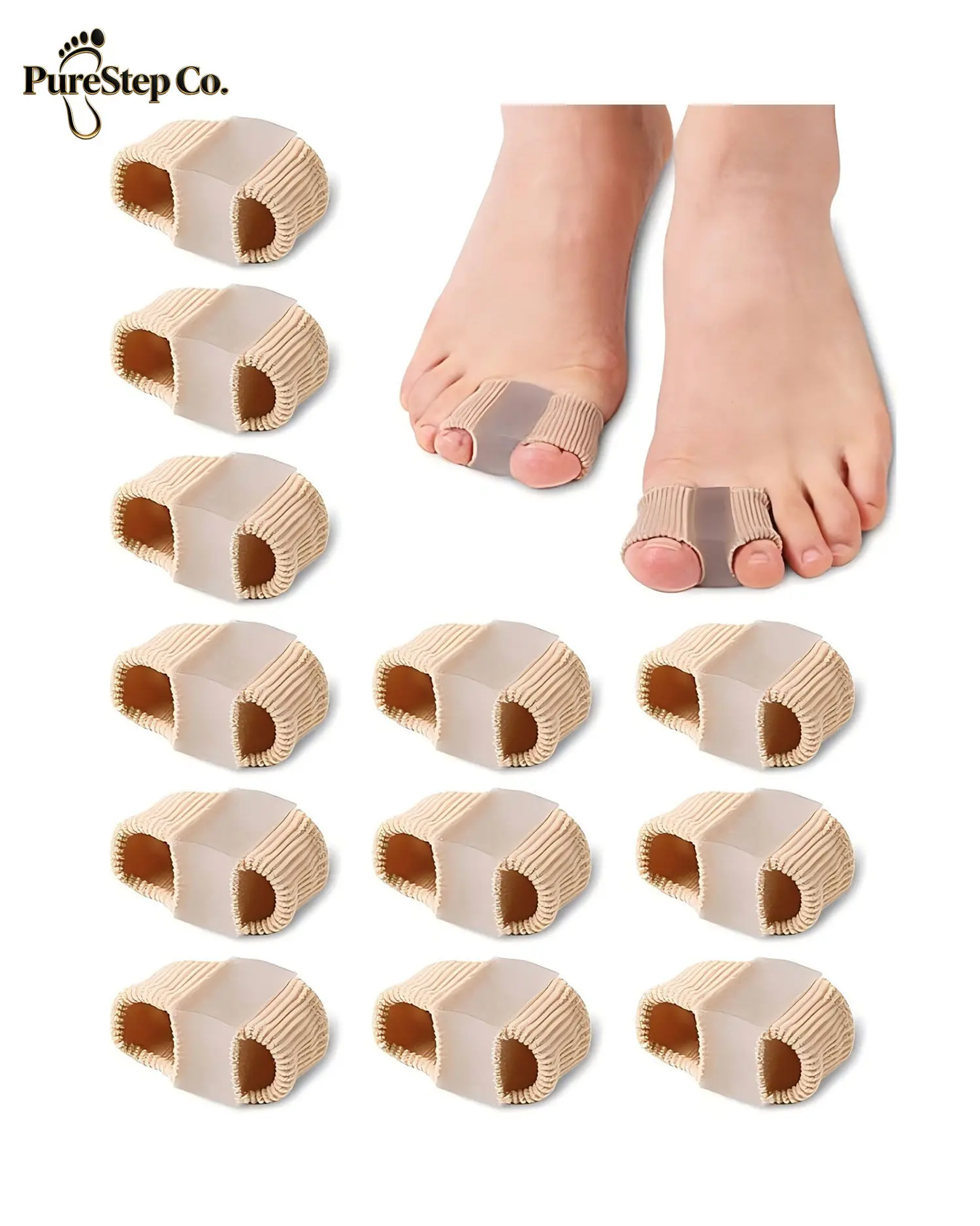 Bunion Toe Separators for Men & Women Gel Toe Spacers with 2 Loops Bunion Corrector Hammer Toe Straightener for Overlapping Toes Perfect for Shoe Footwear Walking Weight Bearing & Bedroom Use