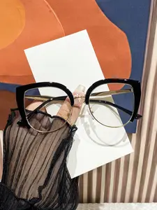 Women's Metal Cat Eye Half Frame Fashion Glasses, Vintage Trendy Eyeglasses, Casual Style, Decoration, Durable Sunglasses