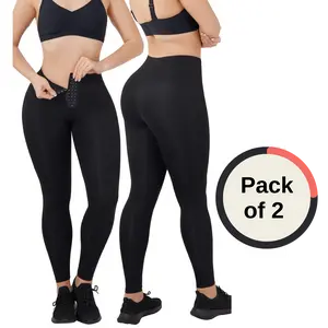 Soo slick Leggings for Women | Pack of 2 High Waisted Workout Yoga Pant | Tummy Control Scrunch Butt Leggings for Women tummy control