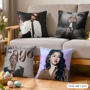 P-Peraya Malisorn Faye Cushion Cover Soft Short Plush Fabric Double-Sided Print Organic Breathable Sofa Pillow Case, Home Machine Washable in Warm Winter Perfect for Home Decor Warm Winter Home Child Gift