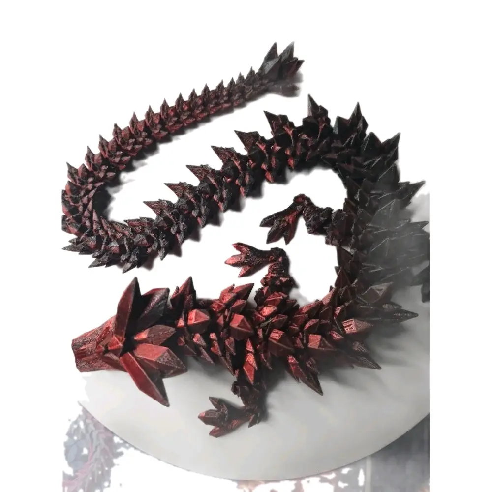 Crystal Dragon Flexi Figure 2 Ft 5.5 Inches Dark Red