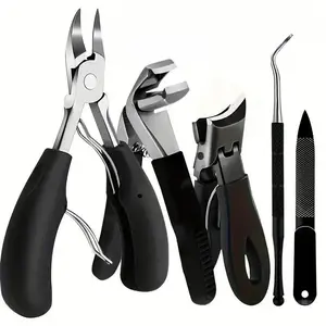 Professional Nail Clipper Set, 5-Piece Stainless Steel Kit, Beginner Manicure Kit, Includes File, Clippers & Foot Care and Manicure Tools for Home & Travel Use