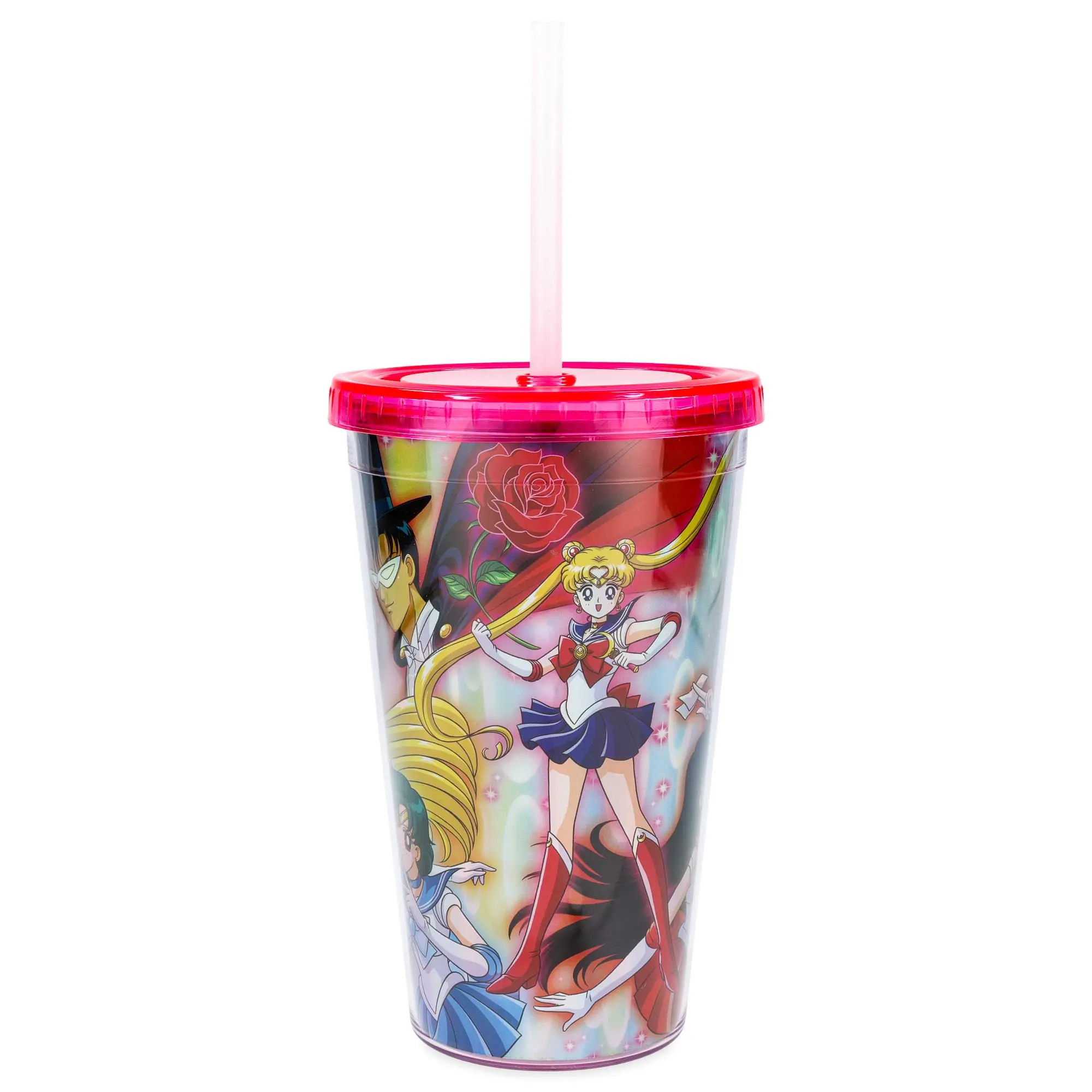 Sailor Moon Cast Holographic Foil 16oz Carnival Cup w/ Straw & Lid