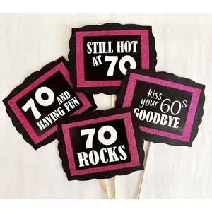 70th Birthday Party Decorations, Party Table Centerpieces, 70th Birthday Floral Picks