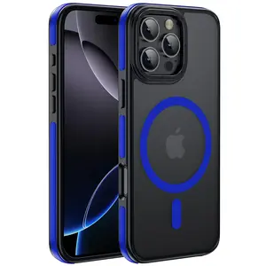 YZOIKO Strong Magnetic for iPhone 16 Pro Max case [10Ft Military-Grade Protection] Compatible with fit MagSafe Shockproof Slim Thin Cover, for iPhone 16 Pro Max 6.9 inch, Blue Bumper