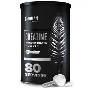 BIRDMAN Micronized Creatine Monohydrate Powder, Muscle Recovery, Caffeine Free, Creatine Pre Workout, Vegan, Post Workout, Gluten Free, Sugar Free | 80 Servings (5 Grams Each) | 0.8lb