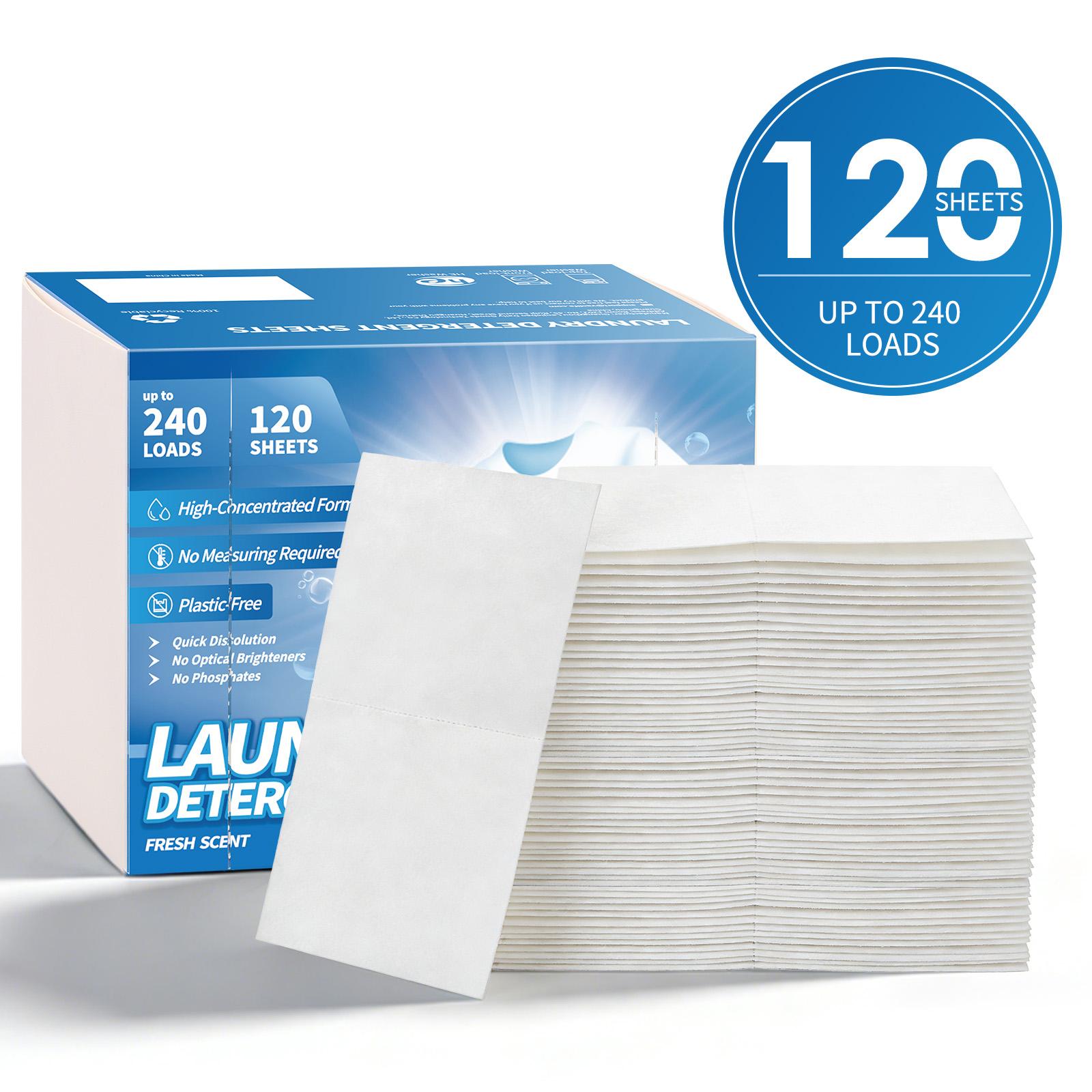 Lavender Laundry Detergent Sheets 120 Count, Concentrated Laundry Soap Strips with Fresh Lavender Scent, Fast Dissolving Laundry Sheets for Cold or Hot Wash, Lightweight Eco Friendly Laundry Detergent for Home, Dorm and Travel Use