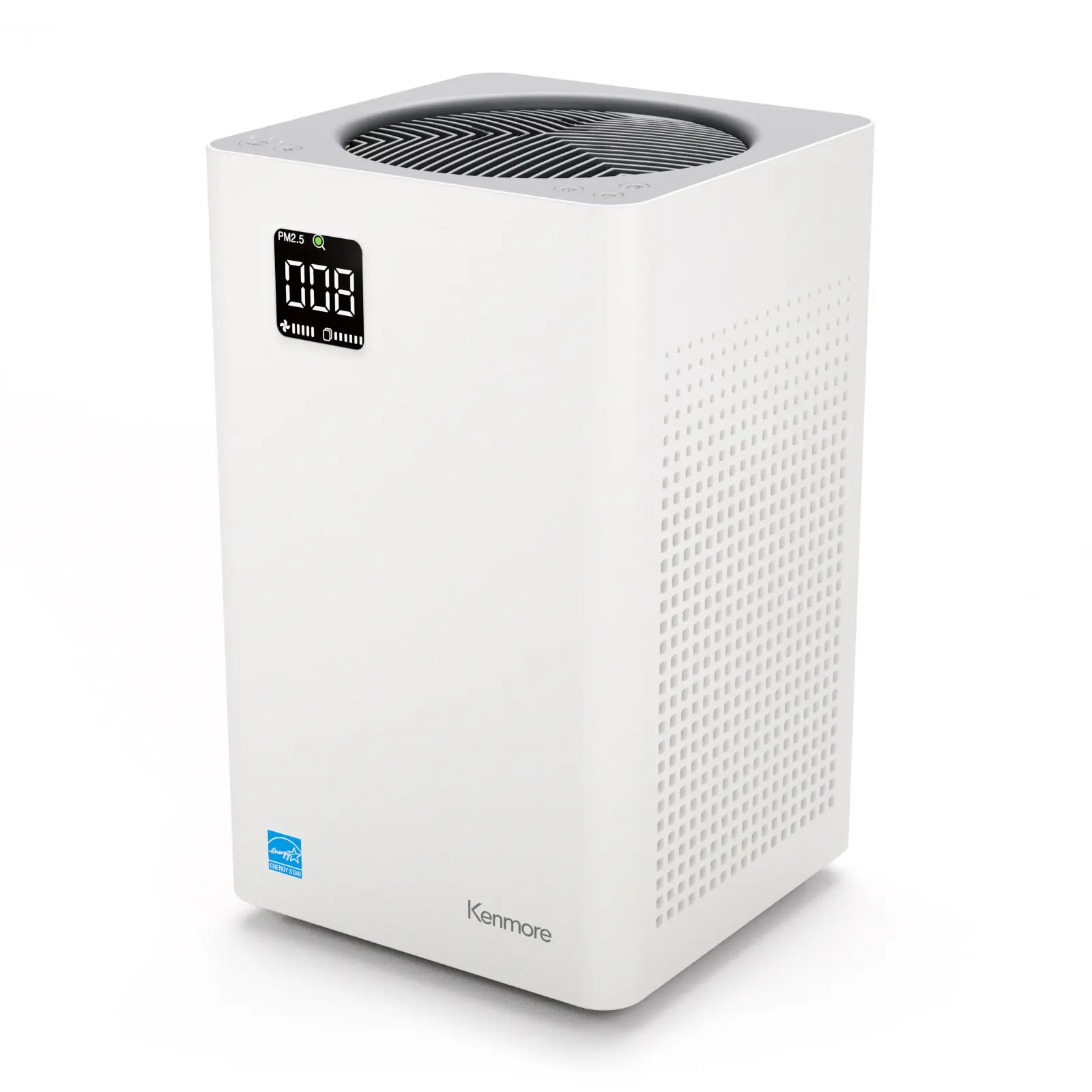 Kenmore PM2010 Air Purifier - US Plug, H13 HEPA Filter, 3-Stage Filtration System, 5 Speeds, 24db Silent Clean, Energy Star Certified, 1200 Sq Ft Coverage, Odor Removal, Allergy Relief, Digital Filter Meter, for Large Homes, Kitchen, Living Rooms, 24Db Qu