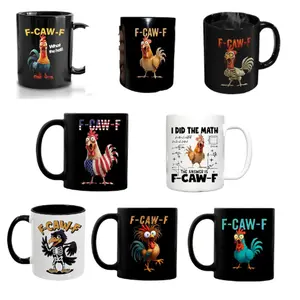 COLLECTION Rooster Humor Meme Mug, F-Caw-F Funny Chicken Mug, Chicken Humor, Rooster Mug, Funny Gift