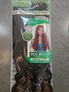 BESHE PRE-LOOPED BOX BRAID CROCHET WITH FRENCH CURLY ENDS