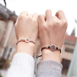 Couple Bracelets Pair Small Elastic Bands for Long-Distance Relationship Valentine's Day Gift New Fashion Jewelry