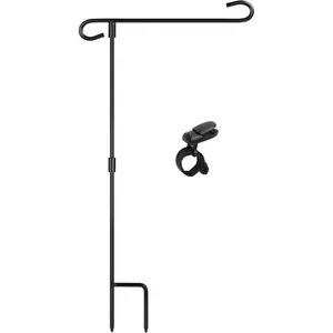 Garden Flag Stand,12x18 Garden Flag Holder Pole, Metal -Coated Flagpole with Anti-Wind Clip,Yard Flag Holder for Outside Outdoor Decor Decorations,Flagpole without Flags