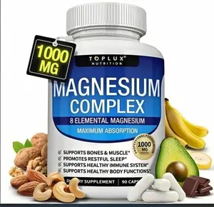 1 x TOPLUX Magnesium Complex 8 Essential Magnesium Supplements 1000 mg Vitamin Dietary Fitness Edible
