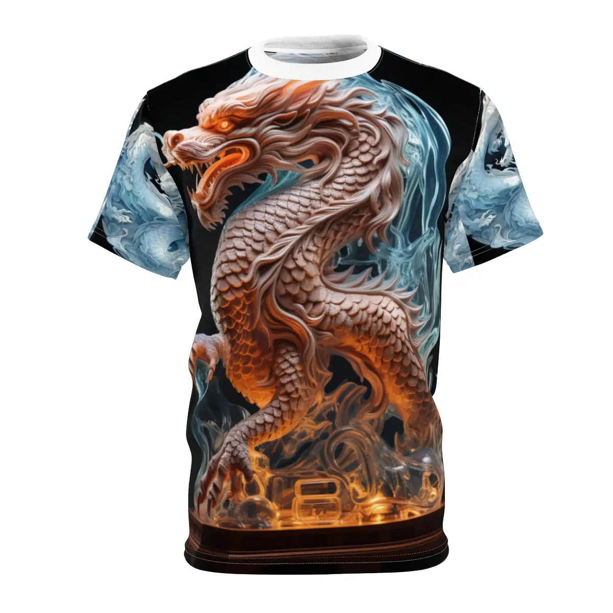 A Unique 3D Dragon Sublimation T-Shirt, Trendy All Over Print Shirt, Perfect Present for Him