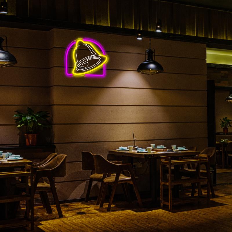 Taco Neon Signs for Wall Decor,Dimmable Bell Led Neon Light for Mexican Restaurant Decor,USB Powered for Kitchen Coffee Bar Coffee Shop Business Birthday Christmas Gifts(13.3 * 11.4in)