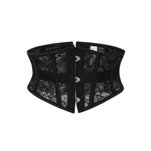 1pc Women's Black Corset Lace Shaping Short Belly Waist Belt, With Plastic Bones Tight Waist Seal Halloween Waist Trainer Valentine's Day Valentines Accessories For Ladies For Dress Western Cowboy Cowgirl Country Wear Vintage Black Belt