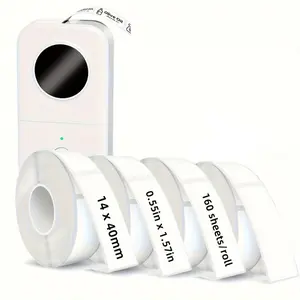 960/640/320 sheets of 14 x 40mm, white thermal sensitive label paper, super strong adhesion, tough and durable, can be reused, used for daily item information display and storage identification in homes, shops, enterprises, schools