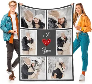 Love You Gift Series: Personalized custom blankets for couples, children, parents, and family members. Customized blankets with photos. Christmas, Mother's Day, Father's Day, Valentine's Day, and birthday gifts.