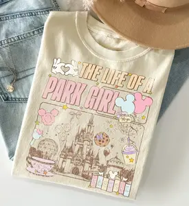Vintage The Life Of A Park Girl WDW Castle Shirt, Retro Pastel Best Day Ever Tee, Magic Kingdom Happiest Place, Disneylan Girl Trip T-shirt