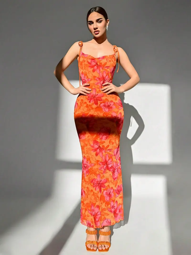 strapless open back dress Vintage Y2k 00s BCBG Orange Dress main image 1