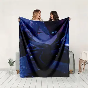 1 piece My Hero Academia · Shoto Todoroki Nighttime Cool Image themed flannel blanket - Oversized fluffy warm sofa blanket, flannel for beds, all-season multi-purpose, modern style, machine washable, digital print design, 100% polyester, suitable