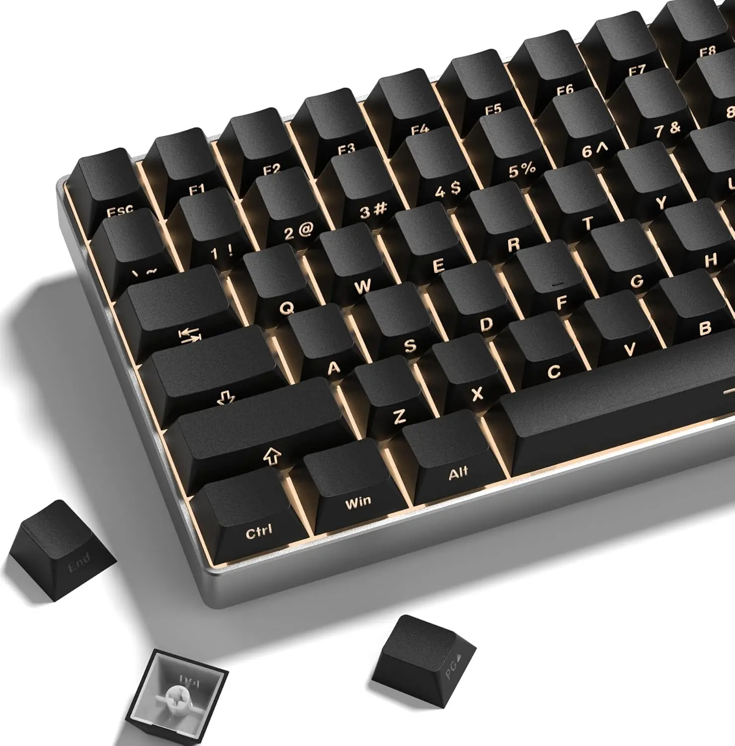 Womier PBT Keycaps, 136 Keys Double Shot Dye-sub for 60 65 75 TKL 96 100 Percent Cherry MX Switch Mechanical Keyboard