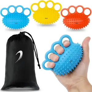 Silicon Finger and Hand Strengthener Exercisers - 3-Level Color-Coded Set for , ,  and   - Lightweight  Equipment Targets Fingers, Hand & Wrist
