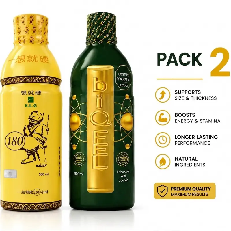 BIQFEL + KLG 180 Bottle Pack Natural Energy Stamina Enhancement + Gift
