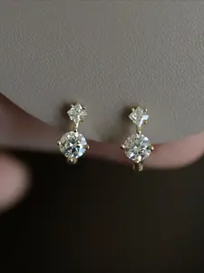 Elegant S925 Silver Zirconia Gothic Earrings, Artificial Zircon Earrings, Fashionable Design for All Seasons, Women's Stylish Jewelry, Perfect for Any Occasion