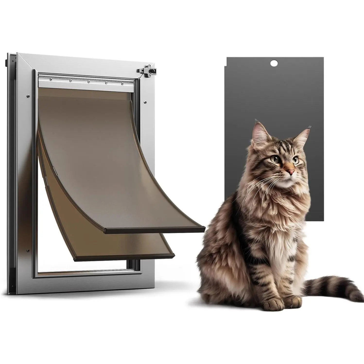 Door,   Small  Doggy Doggie Door for Install in Interior Exterior Doors or Wall, Heavy Duty Pet Door, 2  Flaps, Energy Efficient, Closing Panel for Pets Up to 22Lb