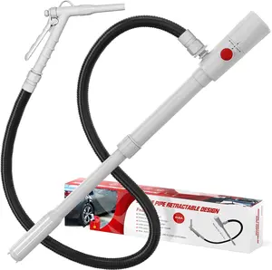 anngrowy Fuel Transfer Pump Battery Powered with Auto-Stop/Hand Trigger Nozzle, Gas Can Pump Transfer with 3.2/2.8 GPM, 51"/53.7" Hose, Liquid Transfer Pump for Oil, Gasoline, Diesel (Stick Stop)