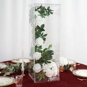 Clear Acrylic Pedestal Riser, Transparent Display Box with Interchangeable Lid and Base 32"