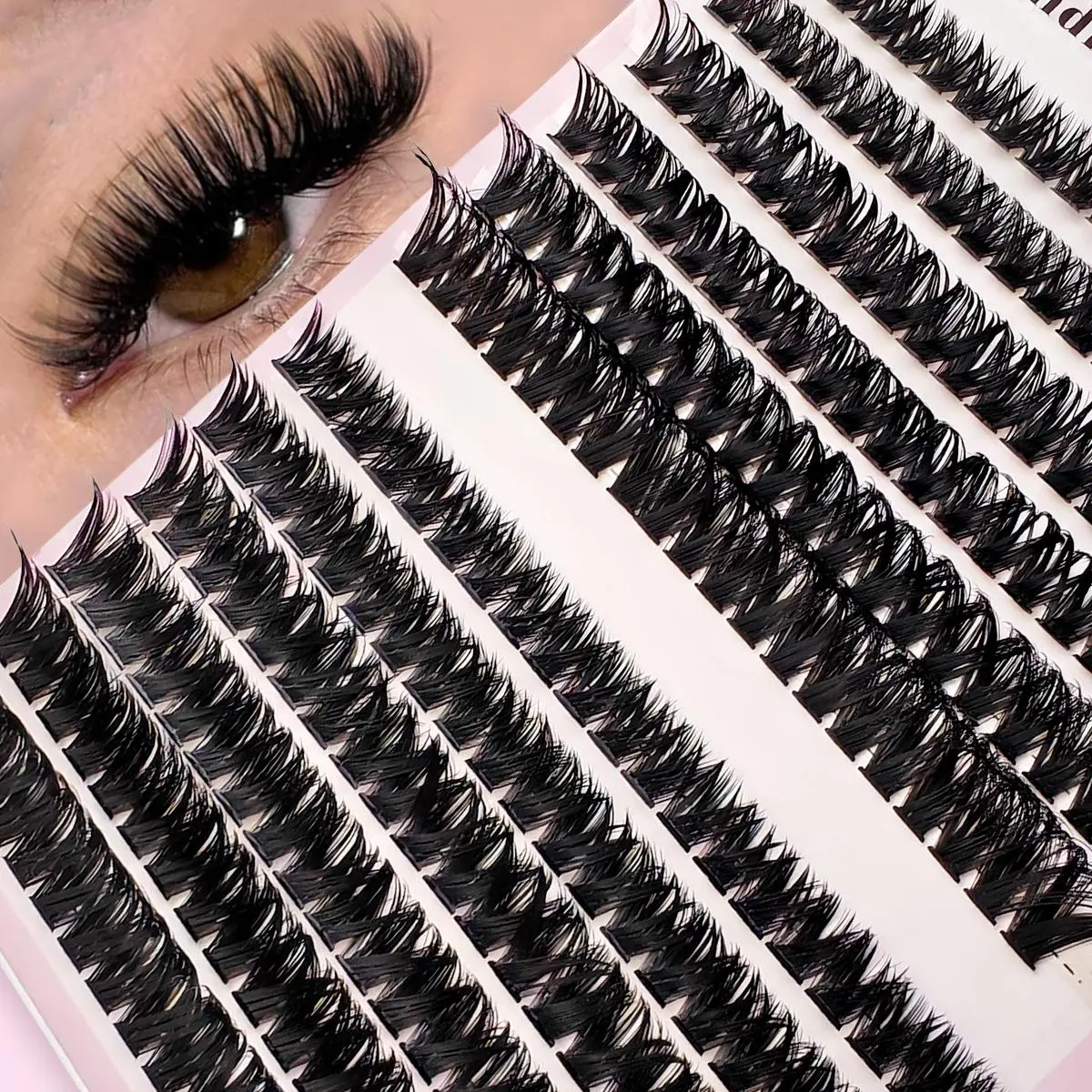 Mixed Size False Eyelashes Lash Clusters Waterproof Kit, Volume Eyelashes, 240pcs/set Natural Look Eyelashes Extensions, Diy Cluster Lashes, Volumized Fake Eyelashes for Eye Makeup, Lightweight Versatile