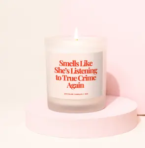 Funny True Crime Gift for Her, Podcast Gift for Wife, True Crime Candle Gift for Best Friend, Funny Christmas Gift for True Crime Lover Coconut Decor