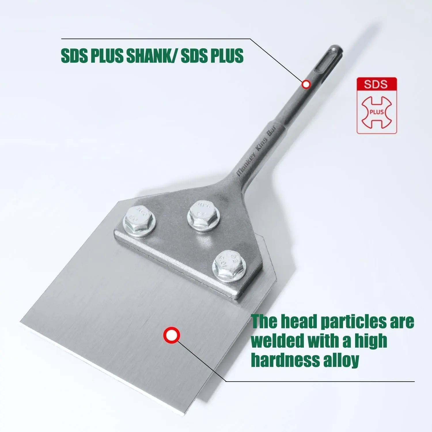 SDS-Plus Floor Scraper Tool for Tile Removal, Wide Blade Adhesive Remover for Floor and Wall, Compatible with SDS-Plus Rotary Hammers, SDS Plus Shank, High Hardness Alloy, Versatile Scraper Tool