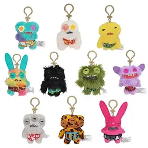 Fuggler Funny Ugly Monster Plush Toys Keychain Stuffed Peluche Fuggler Key Rings Funny Ugly Monster Soft Pendants Gifts Kid 12CM