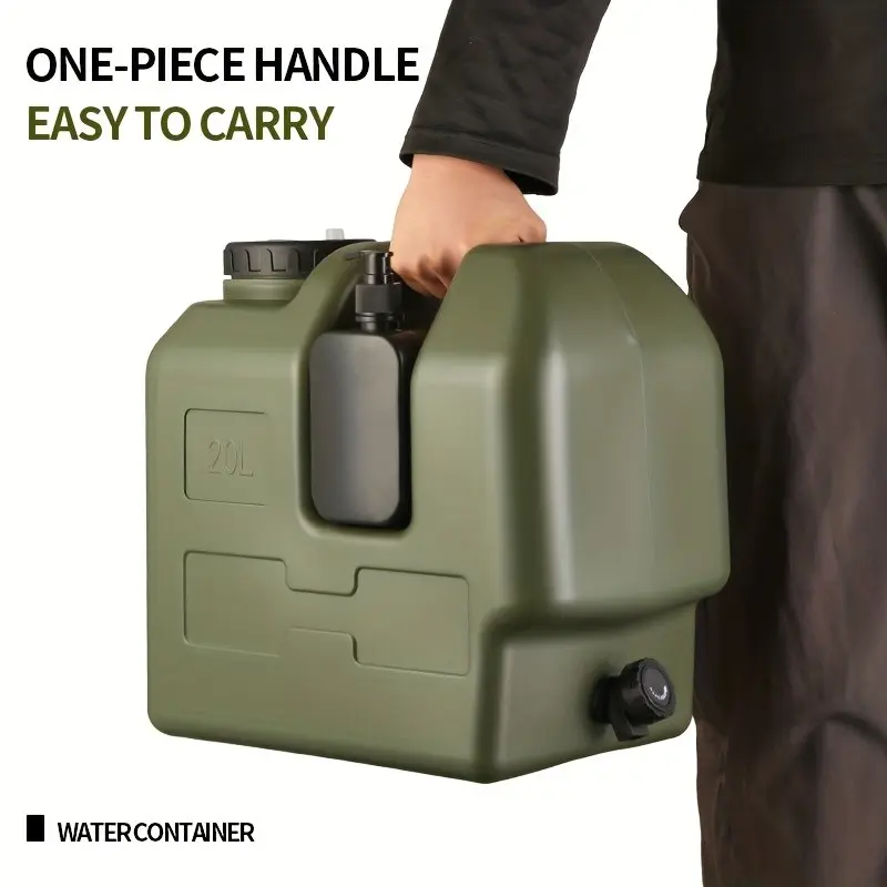 Tactical Water Bucket for Camping, Outdoor Campsite Water Container with Hand Wash Basin, Large Capacity 15L/3.96-20L/5.28 Gallon, Camping Gear