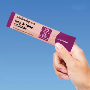 mindbodygreen Lean & Tone Aminos+ Mixed Berry 2.5g Leucine for Muscle Toning US Fitness Supplement Clean Amino Acids - Healthcare