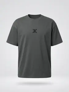 Zaoul Signature Tee - Heavyweight 220GSM Embroidered Amazigh Streetwear T-Shirt (Sniper Gray)