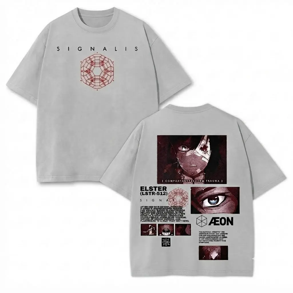 Signalis Elster LSTR-512 Anime T-Shirt - Survival Horror Game Graphic Oversized Streetwear Tee