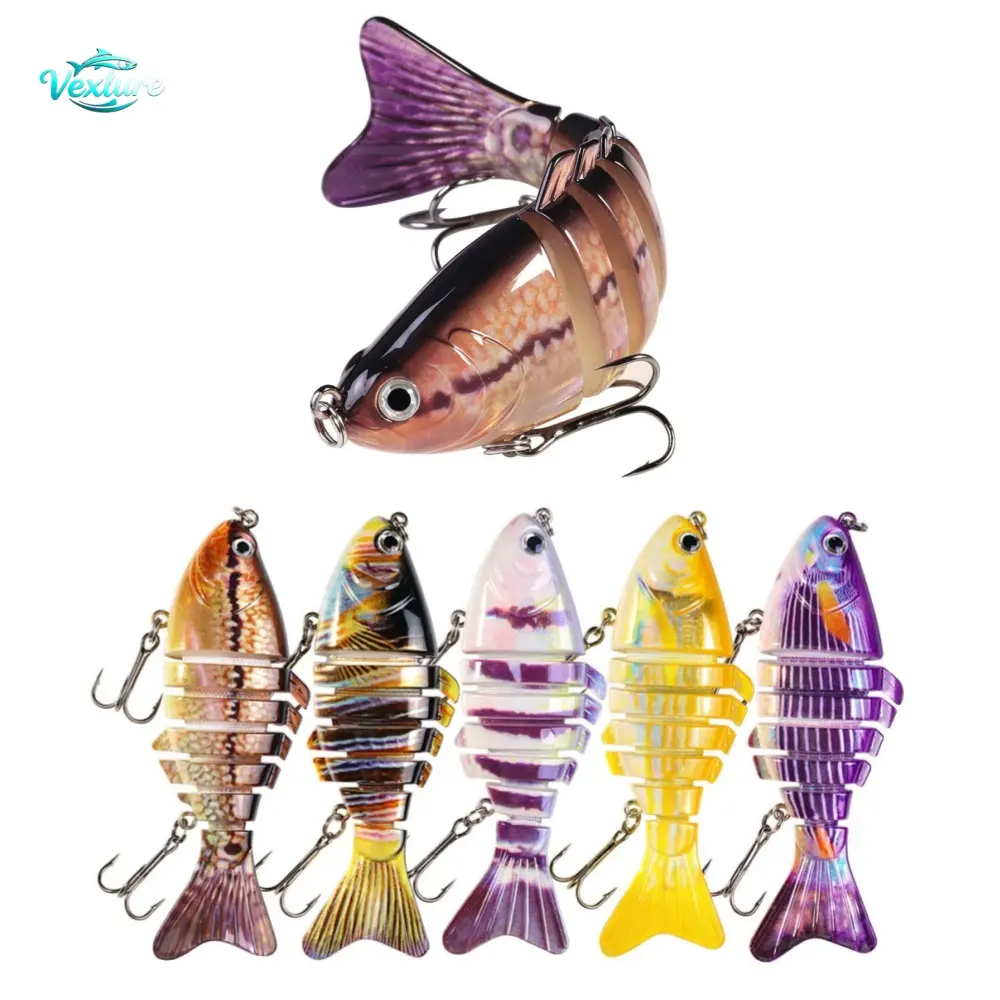 Lifelike Multi-Segment Swimbait Fishing Lure Kit Realistic 3D Eyes & Natural Swimming Action Slow-Sinking Jointed Lures for Bass Trout Pike Walleye Freshwater & Saltwater Fishing