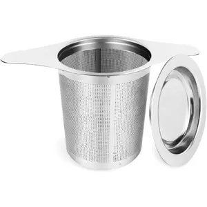 Stainless Steel Tea Infuser Strainer – Fine Mesh Loose Leaf Filter with Dual Handles