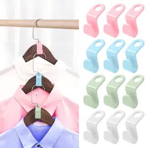 40-Pack Space-Saving Hanger Connector Hooks, Clothes Storage Organizer, Lightweight Hanger Attachments, Colors Sent at Random
