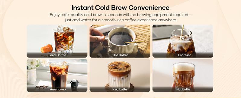 Quickshot 100% Arabica Cold Brew - 9 Flavorful Espresso Caps!  Single-Origin & Freeze-Dried for Maximum Freshness
